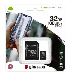 Kingston CANVAS Select Plus 32GB Micro SD Card + Adapter
