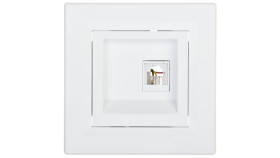 Gniazdo Telefoniczne Asfora Pojedyncze Rj11 Białe Z Ramką Eph4100121