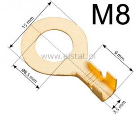 Konektor ( oczko ) mosiądz 8,5 kabel 1,0-1,5mm2
