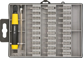 Końcówki wkrętakowe precyzyjne z uchwytem (zestaw 32 szt.) 39D555