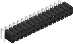 Socket header, 30 pole, pitch 2.54 mm, angled, BLLP430S