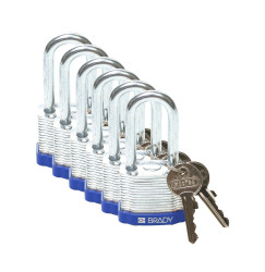 Kłódka LOTO stalowa, laminowana, szekla 38 mm, niebieska (6 szt.), 814095