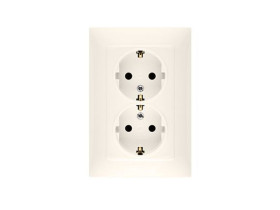 SIMON 10 Gniazdo pojedyncze z uziemieniem schuko zaciski śrubowe kremowe CGSZ2/41 KONTAKT SIMON