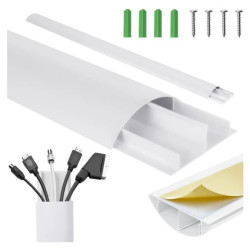 Aluminiowa listwa maskująca do kabli Maclean, 62x20x750mm, biała, MC-814 W