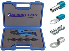 Zaciskarka do kabli z wymiennymi matrycami / Praska do tulejek i końcówek 0,5-16 / zestaw 5 matryc / Z-001