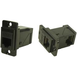 Cliff CP30752MB Adapter Aircraft Black Metal DualSlim CAT.6 RJ45 Plug