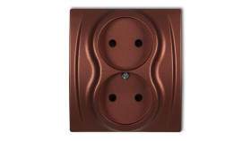 Logo Gniazdo Podwójne B/U Brązowy Metalik 9Lgp-2P