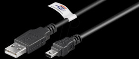 93902 USB 2.0 cable, A-connector/Mini-B-USB-5P connector&gt;1.8 m