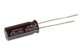 Kondensator; elektrolityczny; niskoimpedancyjny; UPW1E471MPD6TD; 470uF; 25V; UPW; fi 8x20mm; 3,5mm; przewlekany (THT); taśma; Ni