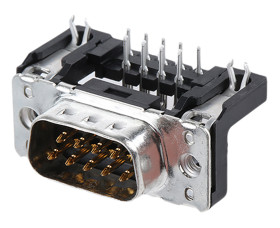 Złącze D-Sub 9-pinowe Męski Kąt Proste Przewlekany raster 2.74mm Złoto