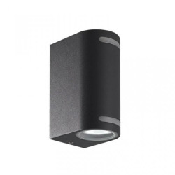 Oprawa elewacyjna WALLY-2-O-B-G GLASS 2xgu10 ip44 czarna