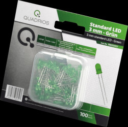 1802O021 LED 3 mm - color green, 100 pieces