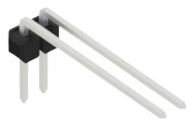 Pin header, 2 pole, pitch 2.54 mm, angled, black, 10056256