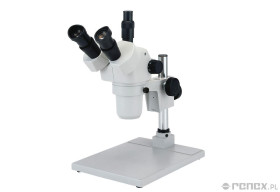 Mikroskop stereo trójokularowy, ze statywem - powiększenie 6.7x-50x