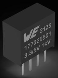 DC converter, 2.97-3.63 VDC, 1 W, 1 output, 5 VDC, 79 % efficiency, 177920501