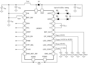 Integrated WLED backlight driver and Bias power for LCD panels
