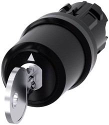 Siemens 3SU10005HJ010AA0 3SU1000-5HJ01-0AA0 Przełącznik kluczykowy pierścień przedni z tworzywa sztucznego klucz czarny,