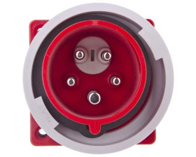Wtyczka tablicowa (zwrotnica faz) 16A 5P 400V czerwona IP67 86152-6