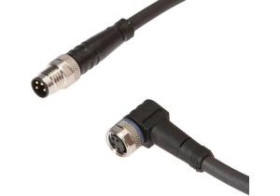 Złącze kablowe M8 kątowe żeńskie 4-pinowe M8 męskie proste 4-pinowe PUR kabel 2m IP67 VK200F71