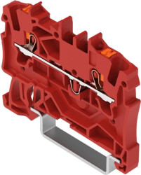 2-wire feed-through terminal, spring-clamp connection, 0.25-2.5 mm², 1 pole, 17.5 A, 8 kV, red, 2201-1203