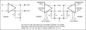 Single/Dual, Ultra-Fast, ECL-Output Comparators with Latch Enable