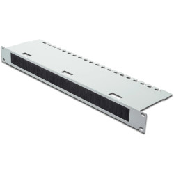 Cable entry panel, 1 U, (W x H x D) 482 x 44 x 118 mm, light gray, DN-19 ORG-3U