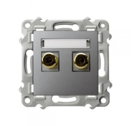 SZAFIR Gniazdo głośnikowe pojedyncze szary mat GGN-1Z/m/70