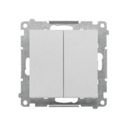 Simon 55 Łącznik krzyżowy podwójny z podświetleniem bez piktogramu (moduł) 10 AX, szybkozłącza Aluminium mat TW7/2L2.01/X/143