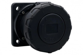 Gniazdo siłowe tablicowe proste 63A 5p 380V-415V /FE/ IP67 czarne