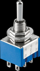 10023 Miniature toggle switch, ON-OFF-ON, 3 A/250 V
