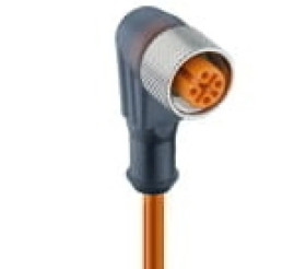 Kabel konfekcjonowany jednostronnie złącze M12 żeńskie 4-PINowe kątowe z diodą LED PVC pomarańczowy RKWT/LED P 4-07/2 M