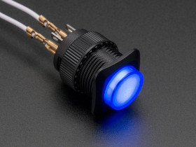 Adafruit 16mm Illuminated Pushbutton - Blue Latching On/Off Switch