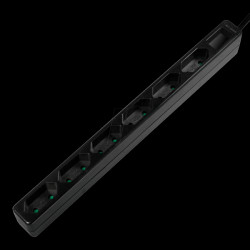 LPS231B Socket outlet 6-way, slim, 1.5m, black