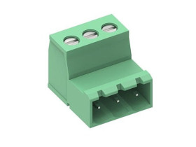 PLUG, MALE, HORIZ, 5.08MM 3C-GREEN