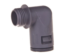 Dławnica kątowa do węża osłonowego PG9 IP68 SILVYN KLICK 90 stopni 9 szara 61801020 /50szt./