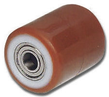 Kółko do wózka, Lite, Poliuretan, Brązowy, Biały, obc.: 500kg, śred.: 82mm, szer.: 70mm