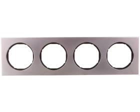 Berker R.3 Ramka poczwórna stal szlachetna/czarny 10142204