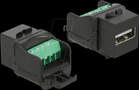 86386 Keystone module USB 2.0 A female to terminal block black