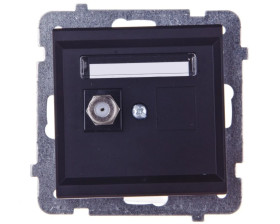 SONATA Gniazdo antenowe pojedyncze typu F czarny metalik GPA-1RF/m/33