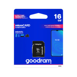 Karta microSD 16GB z adapterem SD CL10 UHS-I
