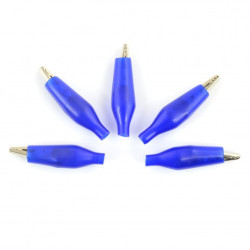 Złącze krokodylkowe 27mm niebieskie - 5szt.