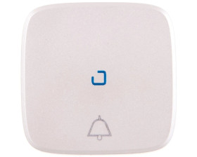 VALENA ALLURE Klawisz przycisku przełącznikanego no/nc z symbolem dzwonka z podświetleniem perłowy 755094