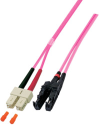 FO patch cable, E2000 to SC duplex, 15 m, OM4, multimode 50/125 µm, O0342.15