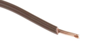 Przewód jednożyłowy linkowy, 2491X, 1 mm², 32/0,2 mm, 17 AWG, PVC, 500 V, Brązowy, dł. 100m, RS PRO