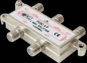 FVSC4PL Splitter, 5 - 2500 MHz, 4-way, 8.5 dB