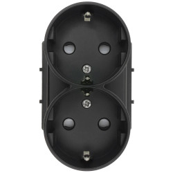 Moduł - Gniazdo elektryczne Schuko podwójne - czarny - Tawoia Glass