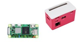Zestaw startowy Raspberry Pi Zero 2 WHC wraz z modułem rozszerzeń Power over Ethernet 100M 3x USB HUB z obudową
