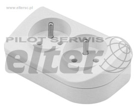 Listwa przedł. 2 gn. z uziemieniem biała