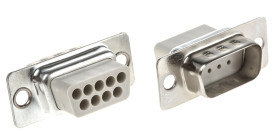 Złącze D-Sub 9-pinowe Męski Proste Montaż na kablu raster 2.77mm Złoto na niklu