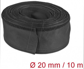 19193 Fabric hose with rip-tape fastening, 10 m x 20 mm, black